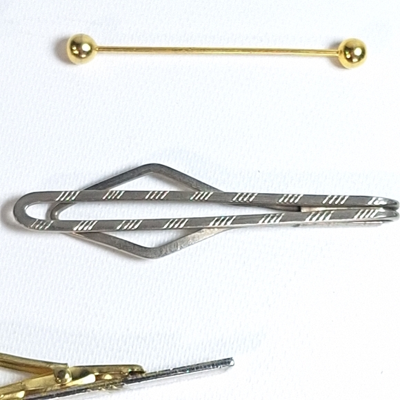 Vintage Lot 5 Assorted Tie Clips Pins - Picture 6 of 9